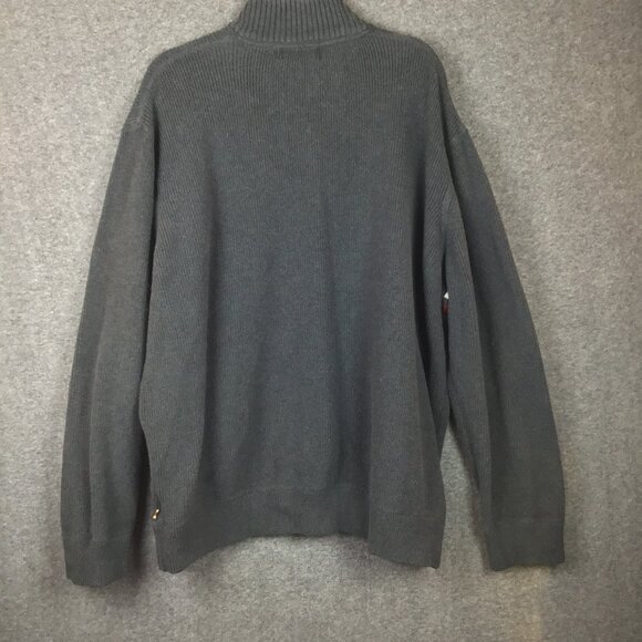 Y2K Eddie Bauer Quarter Zip Striped Pullover Sz XXL Ribbed Cotton Unisex - Picture 3 of 8